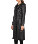 Fixon Hooded Black Trench Coat - Image 5