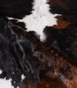 Dark Tricolor Cowhide Rug Size 8'1 L x 7'9 W 6296 - Image 5