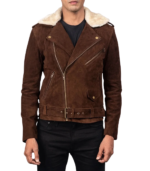Furton Mocha Suede Biker Jacket - Image 5