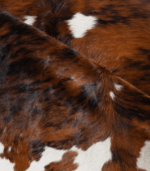Tricolor Brindle Mix Cowhide Rug Size 7'6 L x 6'3 W 8202 - Image 5