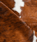 Tricolor Brindle Mix Cowhide Rug Size 7'7 L x 6'8 W 8174 - Image 5