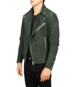 Armand Green Suede Biker Jacket - Image 5