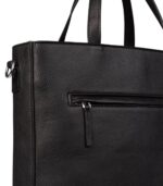 The Poet Black Leather Tote Bag - Image 5