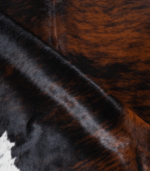 Tricolor Brindle Mix Cowhide Rug Size 7'10 L x 6'9 W 8206 - Image 5