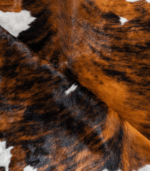 Tricolor Brindle Mix Cowhide Rug Size 8'0 L x 6'8 W 8187 - Image 5