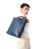 The Poet Midnight Blue Leather Tote Bag - Image 5