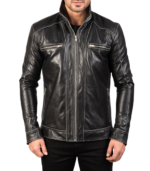 Men's Black Leather Biker Jacket – Sigurd - Image 5