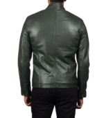 Ionic Green Leather Biker Jacket - Image 5