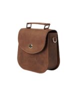 The Sandra Vintage Tan Leather Saddle Bag - Image 5