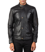 Men's Black Leather Biker Jacket – Sune - Image 5