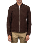Blain Mocha Suede Bomber Jacket - Image 5