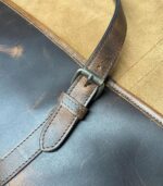 Full-Grain Brown Leather Firewood Log Carrier - Image 5