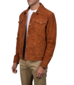 Stallon Brown Suede Trucker Jacket - Image 5