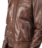 Darren Brown Leather Biker Jacket - Image 6
