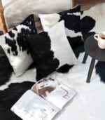 Black and White Cowhide Pillow - Image 6