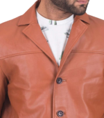 Men's Tan Brown Leather Blazer – Birger - Image 6