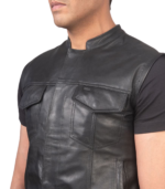 Atlas Moto Black Leather Vest - Image 6