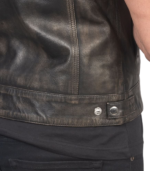 Atlas Moto Distressed Brown Leather Vest - Image 6