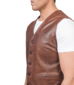 Auden Brown Leather Vest - Image 6