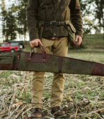 Brass Zippers Waxed Canvas Shotgun Case - Image 6
