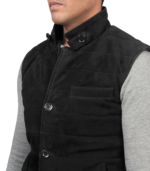 Tony Black Suede Vest - Image 6
