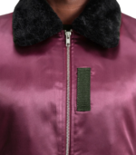 Clyde B-15 Maroon Bomber Jacket - Image 6
