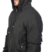 Men's Black Hooded MA-1 Bomber Jacket – Henrik - Image 6