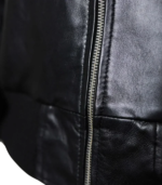 Mens Lambskin Black Bomber Jacket - Image 5