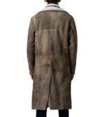 Cai Distressed Brown Leather Shearling Coat - Image 6