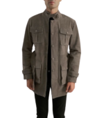Everett Grey Suede Field Coat - Image 3