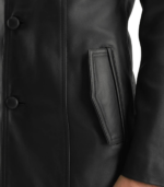 Brawnton Black Leather Coat - Image 6