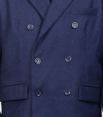 Claud Blue Wool Double Breasted Coat - Image 6