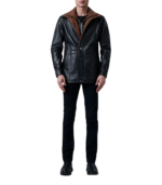 Connor Black Leather Coat - Image 6