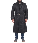 Daniel Black Leather Trench Coat - Image 6