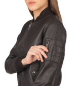 Ava Ma-1 Brown Leather Bomber Jacket - Image 6
