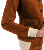 Women's Brown Suede A-1 Bomber Jacket – Linnea - Image 6