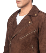 Allaric Alley Mocha Suede Biker Jacket - Image 6