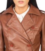 Alice Brown Double Breasted Leather Coat - Image 6