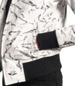 Women's White Leather Bomber Jacket – Maren - Image 6