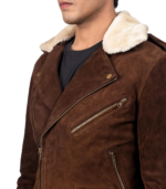 Furton Mocha Suede Biker Jacket - Image 6