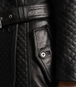 Harper Susan Black Leather Trench Coat - Image 2