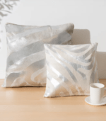 Zebra Silver Cowhide Pillow - Image 5