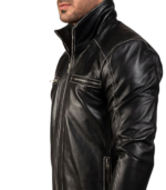 Men's Black Leather Biker Jacket – Sigurd - Image 6