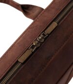 The Captain Vintage Distressed Brown Leather Briefcase - Image 6