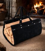 Suede Leather Firewood Carrier - Leif - Image 6