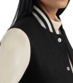 Savant Black & White Hybrid Varsity Jacket - Image 6