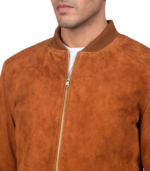 Blain Brown Suede Bomber Jacket - Image 6