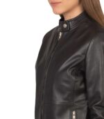 Rave Brown Leather Biker Jacket - Image 6