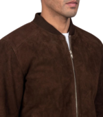 Blain Mocha Suede Bomber Jacket - Image 6