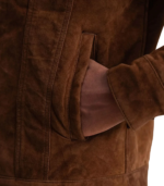 Dallis Brown Suede Shearling Trucker Jacket - Image 6